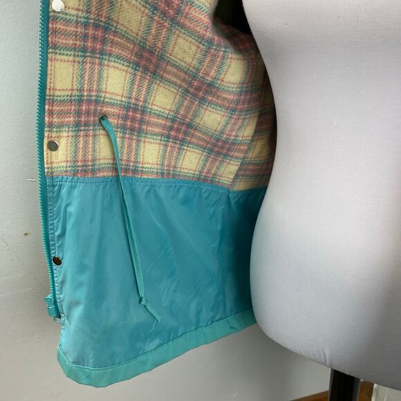 Vintage 80's Woolrich Blue Plaid Lined Winter Parka Field Jacket Hooded Medium - Picture 13 of 13